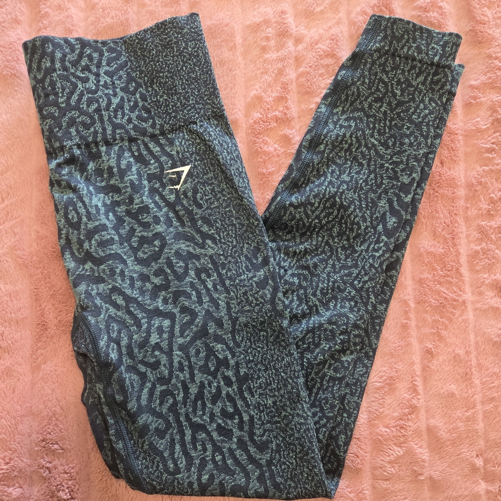 Gymshark Teal Patterned High-Waist Leggings